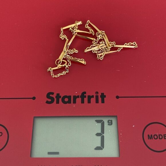 18K Yellow Gold Fancy Link 16” Chain - 3grams - Picture 11 of 11